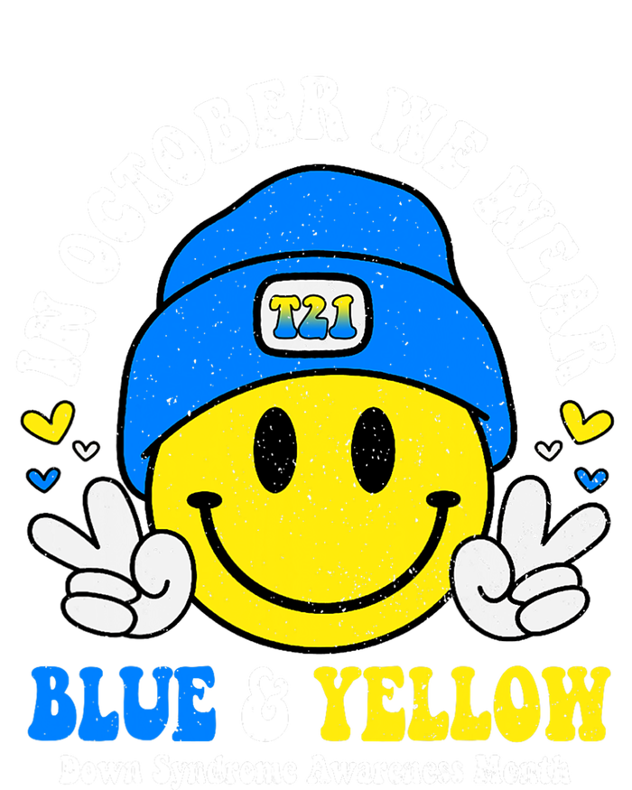 We Wear Yellow Blue Smile Face For Down Syndrome Awareness Valucap Bio-Washed Visor