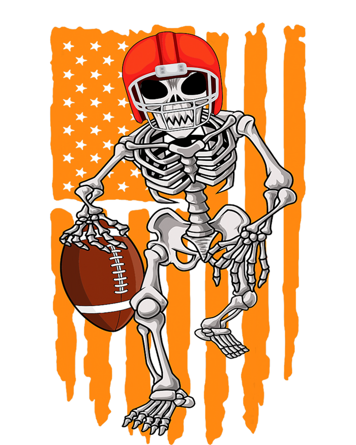 American Football Skeleton Halloween Football Fan Pom Pom 12in Knit Beanie