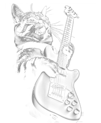 Rock Cat Playing Guitar Funny Guitar Cat T-Shirt