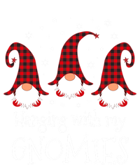 Hanging With My Gnomies Plaid Garden Christmas Gnome Cute Gift Stripe Pom Pom Beanie