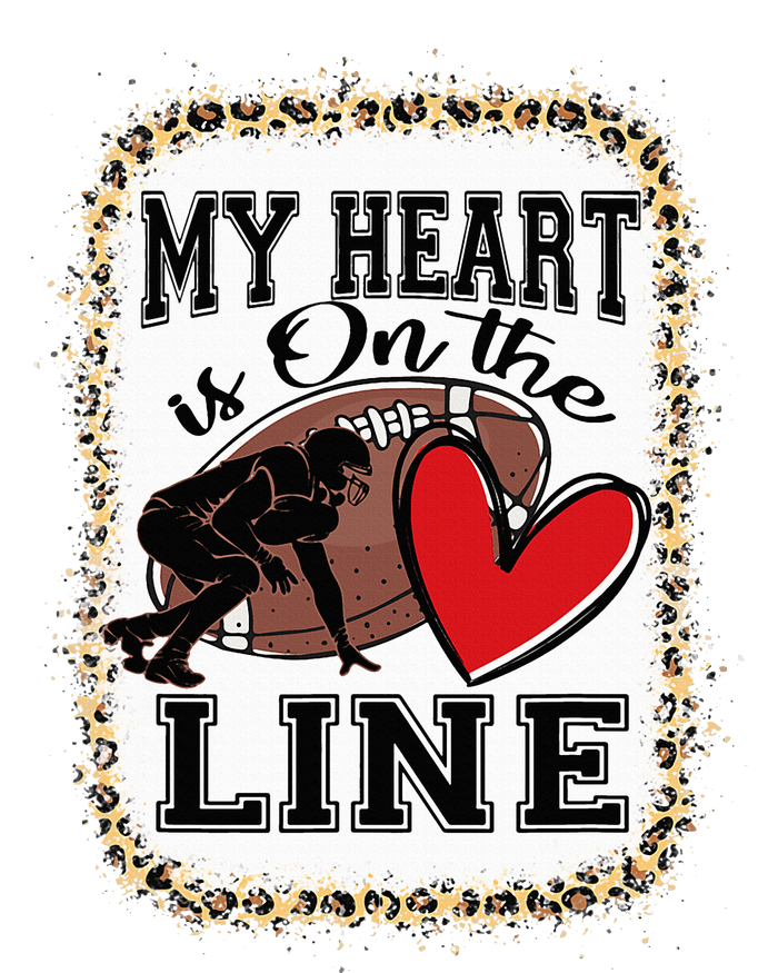 My Heart Is On The Line Offensive Lineman Football Leopard Women’s Perfect Tri Rocker Tank