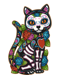 Cat Sugar Skull Mexico Calavera Dia De Los Muertos Halloween T-Shirt