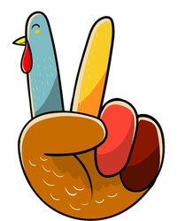 Turkey Peace Hand Sign Thanksgiving Thankful T-Shirt