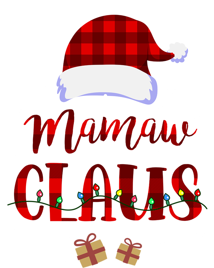 Mamaw Claus Plaid Pattern Ornat Santa Christmas Gift Striped Beanie with Solid Band