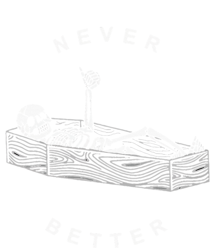 Never Better Skull Skeleton In The Coffin Halloween Dry Zone Grid Polo