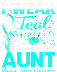 I Wear Teal In Memory Of My Aunt Ovarian Cancer Coaster