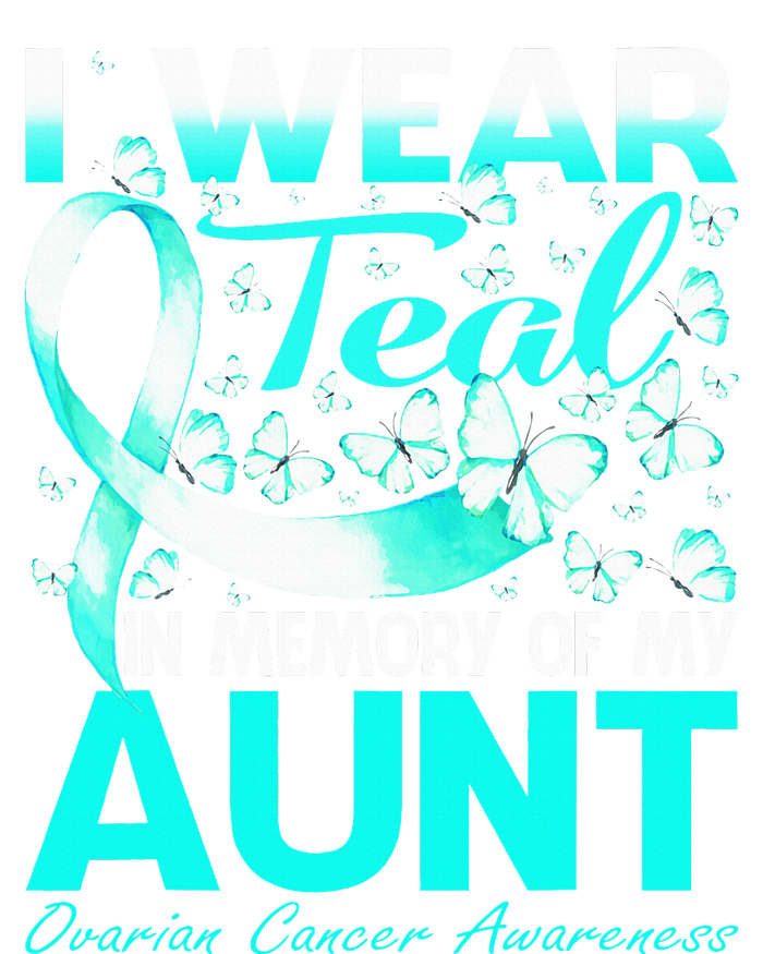 I Wear Teal In Memory Of My Aunt Ovarian Cancer Coaster