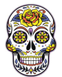 Day Of The Dead Dia De Los Muertos Floral Sugar Skull V-Neck T-Shirt