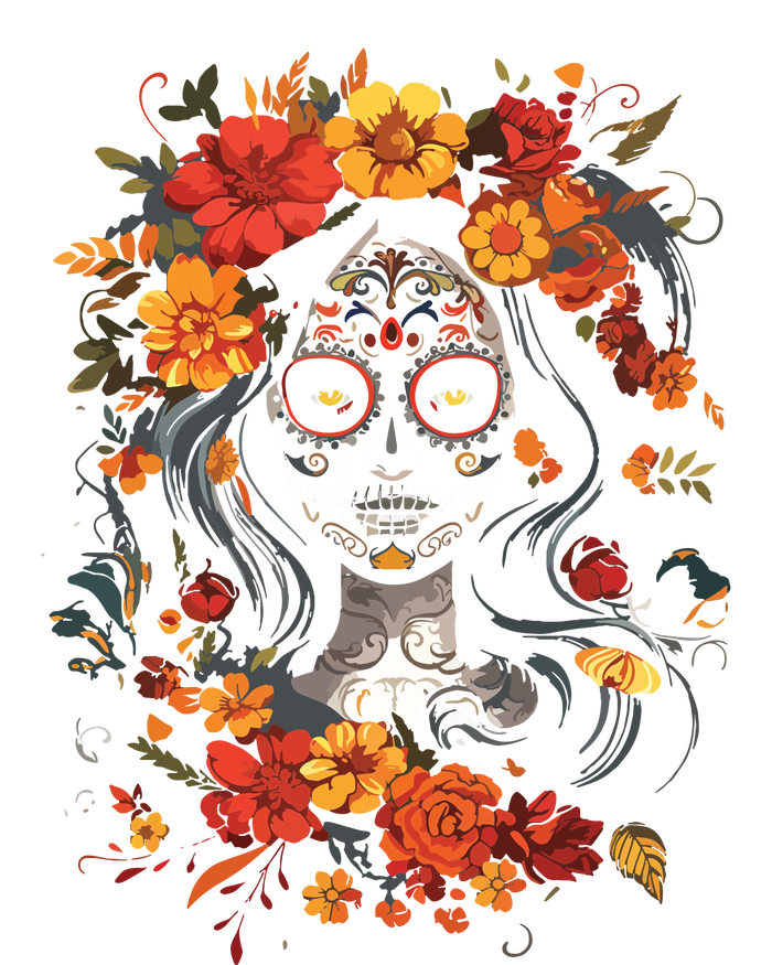 De Los Muertos La Catrina Day Of The Dead Sugar Skull T-Shirt