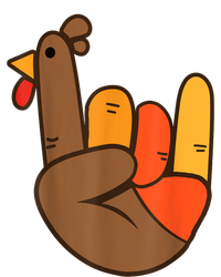 Rocker Hand Turkey Rock Funny Thanksgiving Sustainable Knit Beanie