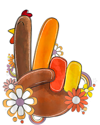 Retro Groovy Peace Turkey Grateful Hand Sign Thanksgiving Women’s Perfect Tri Rocker Tank