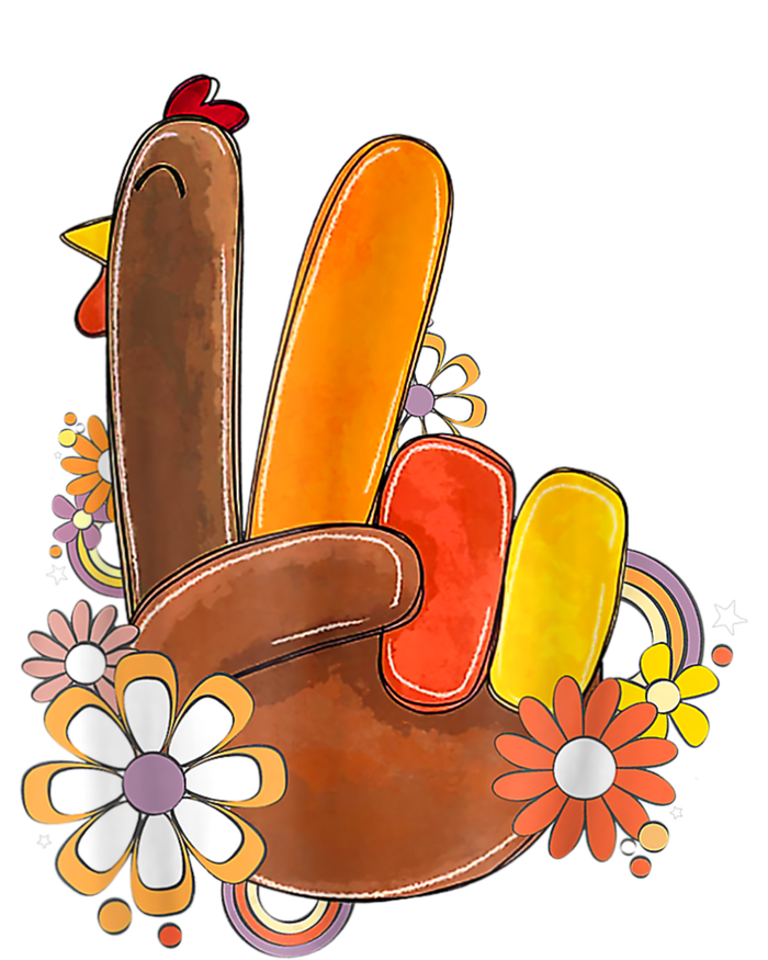 Retro Groovy Peace Turkey Grateful Hand Sign Thanksgiving Women’s Perfect Tri Rocker Tank