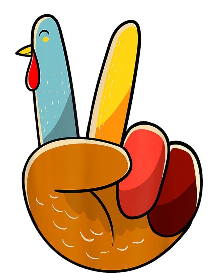 Peace Sign Turkey Turkey Hand Sign Thanksgiving Funny T-Shirt