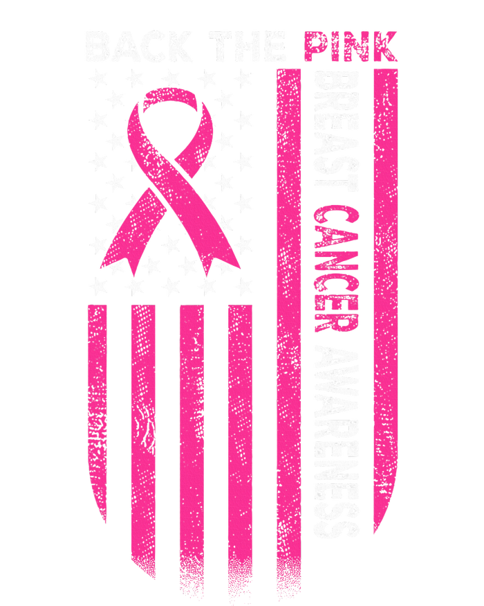 Back The Pink Ribbon American Flag Breast Cancer Awareness T-Shirt