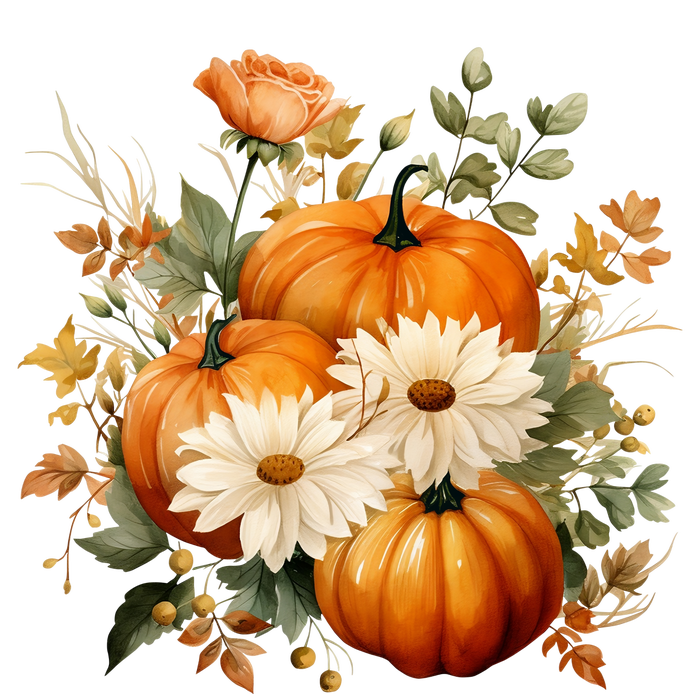 Fall Pumpkin Floral Holiday Poster