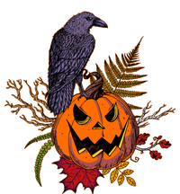 Halloween Crow Raven Pumpkin Fall Autumn Lover T-Shirt