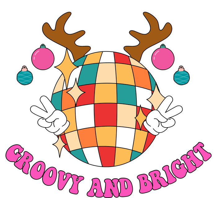 Groovy And Bright Disco Christmas Reindeer T-Shirt