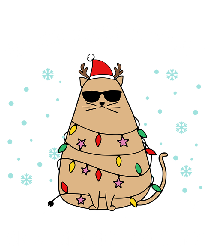 On The Naughty List And I Regret Nothing Cat Christmas Light Gift Tank Top