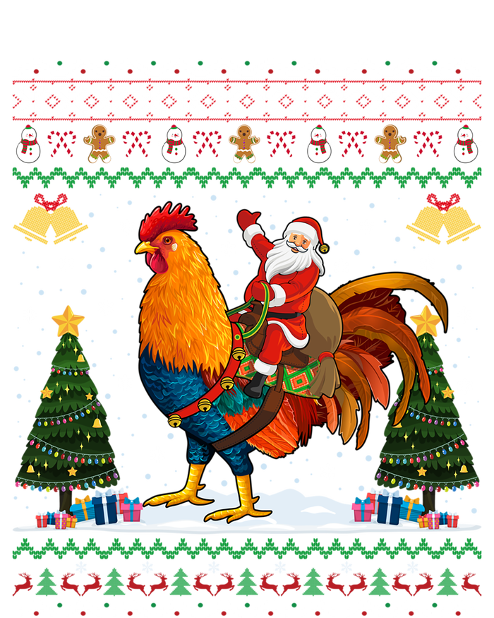 Rooster Ugly Xmas Gift Santa Riding Rooster Christmas Great Gift T-Shirt