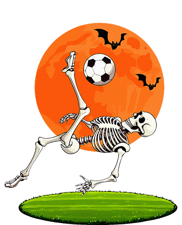 Soccer Skeleton Overhead Kick Soccer Player Halloween Moon Women's T-Shirt