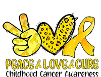 Peace Love Cure Golden Ribbon Childhood Cancer Awareness T-Shirt