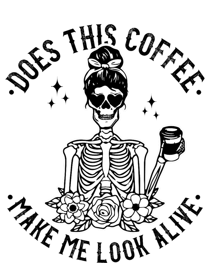 Does This Coffee Make Me Look Alive Caffeine Coffee Skeleton Kids Long Sleeve Shirt