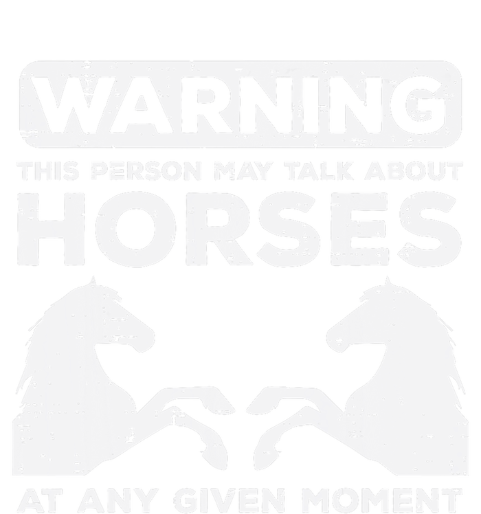 Warning May Talk About Horses Funny Riding High Crown Mesh Back Trucker Hat