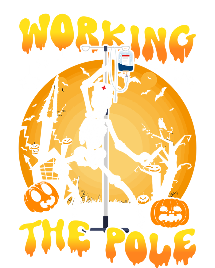 Working The Pole Nurse Halloween Funny Skeleton Nurse Pole Gift Valucap Bio-Washed Visor