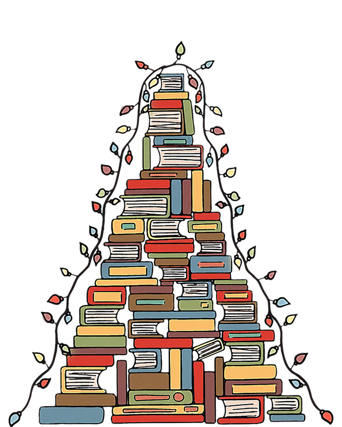 Festive Bookworm Christmas Tree Decoration for Library Lovers 25L Jumbo Tote