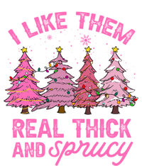 I Like Them Real Thick And Sprucey Funny Christmas Pink Tree Tote Bag