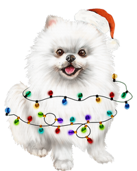 Pomeranian Santa Christmas Tree Lights Xmas Dog Lover T-Shirt