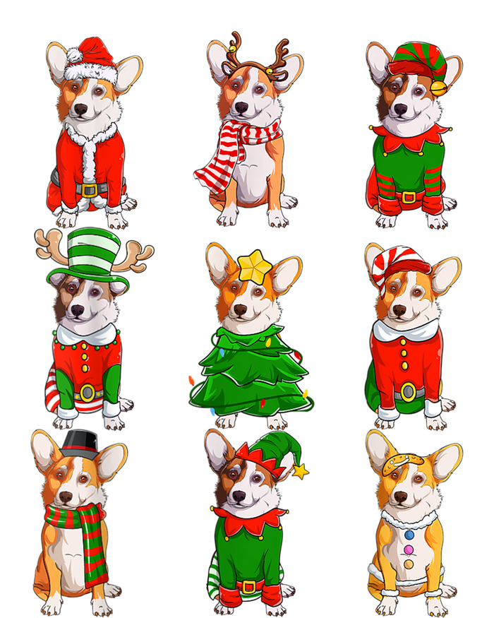 Santa Corgi Christmas Tree Lights Elf Reindeer Dog Lover T-Shirt