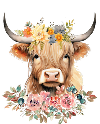 Adorable Highland Cow Calf with Festive Flowers Baby Bodysuit