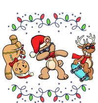 Festive Dabbing Santa Bear with Skate Reindeer and Xmas Lights Full Zip Hoodie