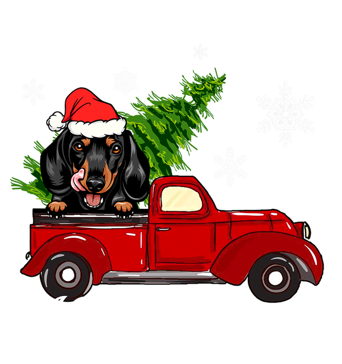 Dachshund Dog Riding Red Truck Christmas Decorations Pajama Cool Gift T-Shirt