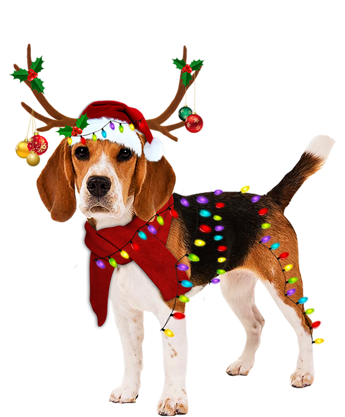 Santa Beagle Reindeer Light Christmas Funny Gift Tall T-Shirt