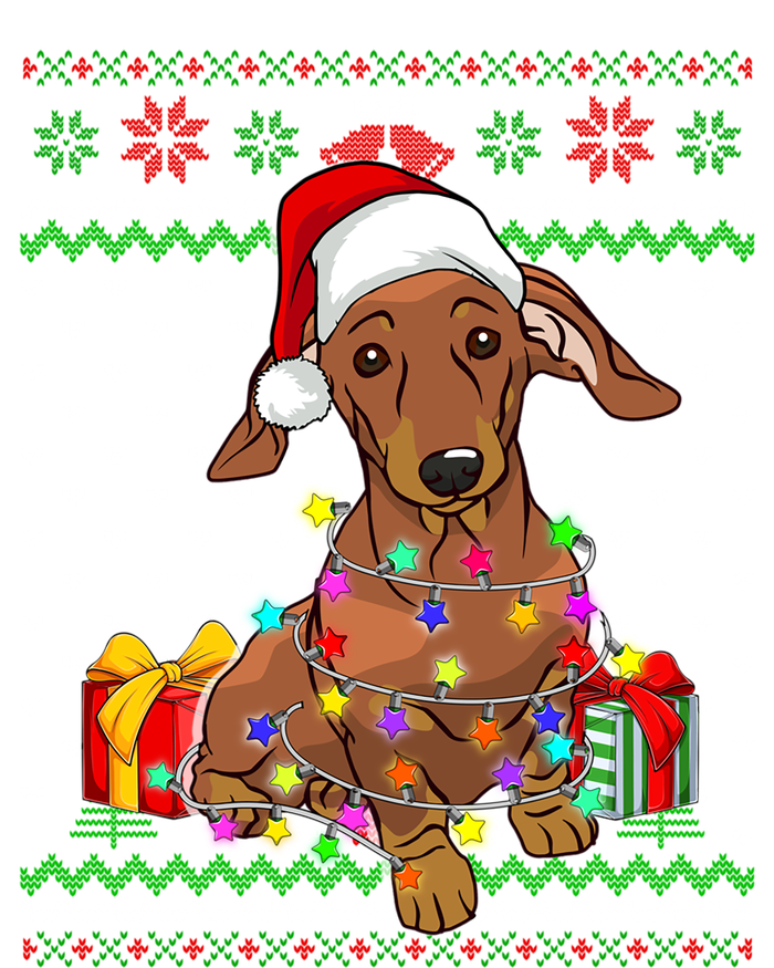 Ugly Sweater Christmas Lights Dachshund Dog Lover Gift Tank Top