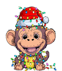 Funny Monkey Wearing Santa Hat Christmas Gift T-Shirt