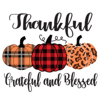 Thankful Grateful Blessed Plaid Leopard Pumpkin Thanksgiving Gift Premium T-Shirt