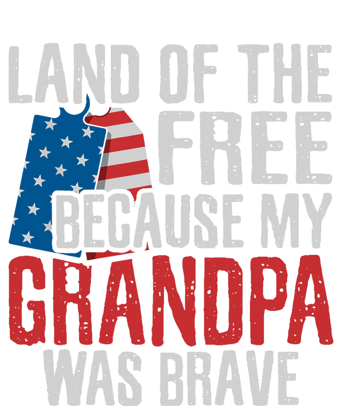 Land Of The Free Because My Grandpa Was Brave Veteran PosiCharge RacerMesh Polo