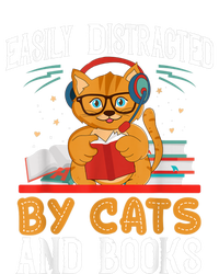 Easily Distracted By Cats And Books Gift Reader Kitty T-Shirt