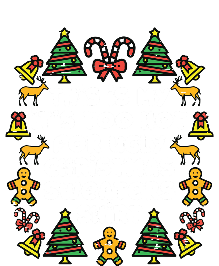 Too Hot Ugly Christmas Sweaters Funny Xmas Family Women's Crop Top Tee