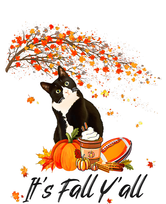 ItS Fall YAll Cute Black Cat Lovers Thanksgiving Halloween Dry Zone Grid Polo