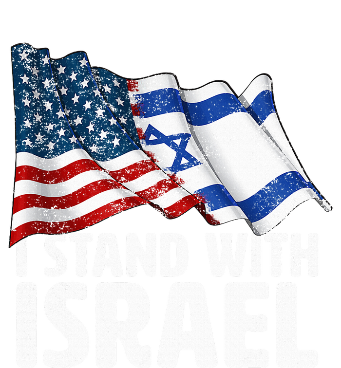 I Stand With Israel Usa American Flag W Israel Flag T-Shirt