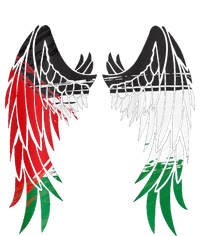 Palestine Flag Dad On Back Side Palestinian Angel Kids Wings T-Shirt