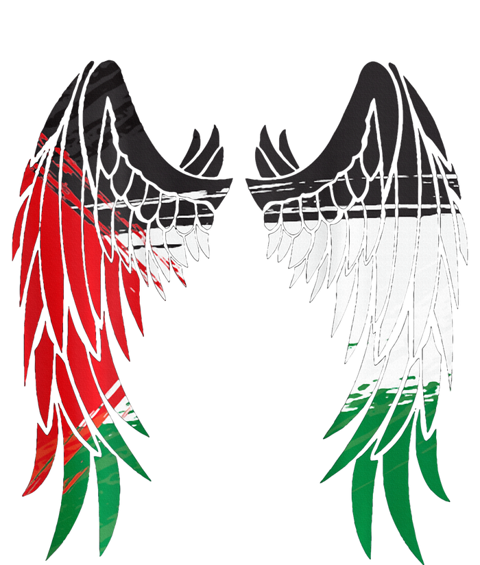 Palestine Flag Dad On Back Side Palestinian Angel Kids Wings T-Shirt