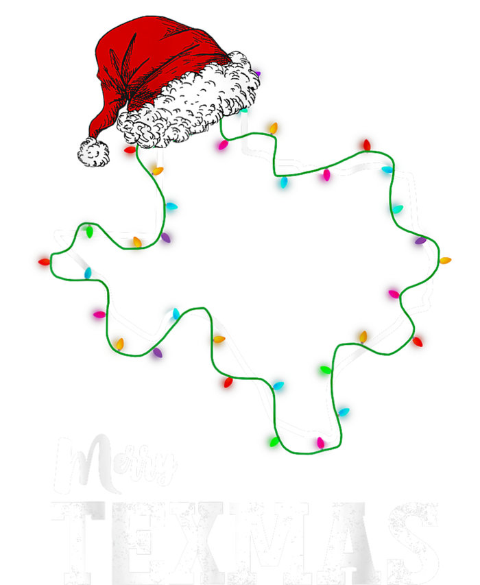 Merry Texmas Texas State Christmas Light Outline Santa Hat T-Shirt