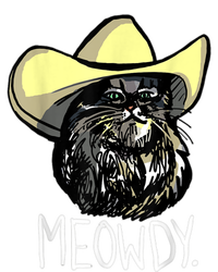 Meowdy Texas Cat Meme Womens Funnel Neck Pullover Hood