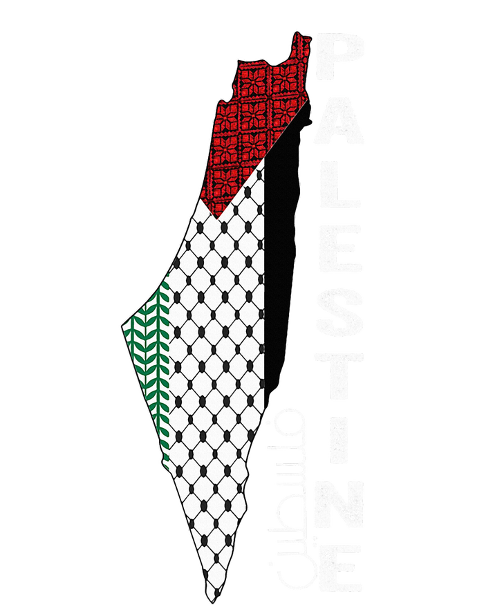 Palestinian Map Keffiyeh Thobe Patterns Palestine In Arabic Tall T-Shirt