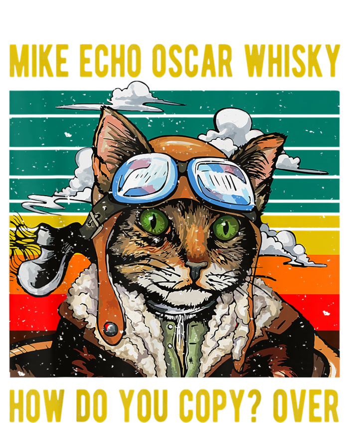 Mike Echo Oscar Whisky Cat Funny CatS Pun Pilot Vintage Cooling Performance Crew T-Shirt